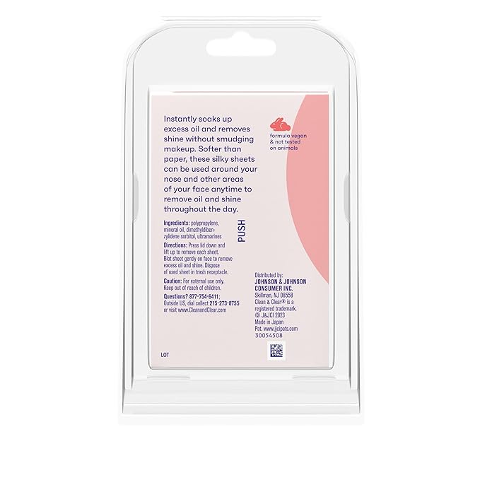 Clean & Clear Oil Absorbing Facial Sheets, Portable Blotting Papers for Face & Nose, Absorbing Blotting Sheets for Oily Skin to Instantly Remove Excess Oil & Shine, 3 x 50 ct-Velvo Beauty