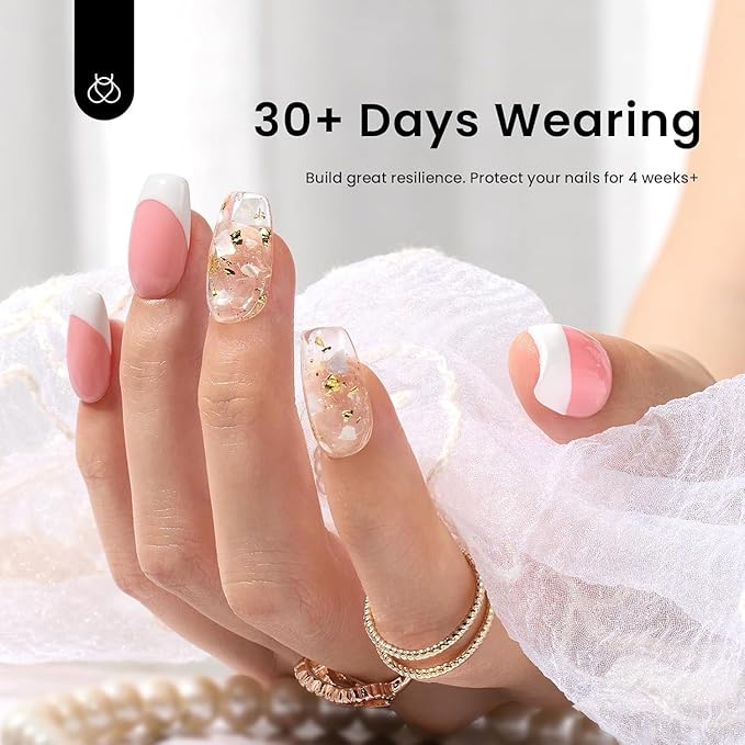 Beetles Builder Gel for Nails 0.51 OZ 8 in 1 Clear Nail Builder Strengthener Gel Enhancement Nail Gel Building Nail Apex for Beginners & DIY Salon Manicure-Velvo Beauty