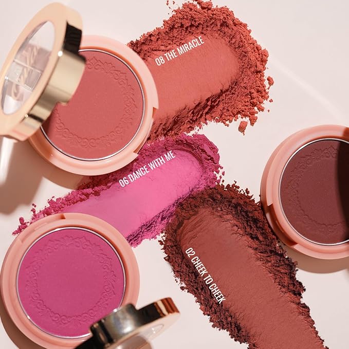 Oulac Plummy Brown Blush Makeup Powder| Rich Color Cream Blush Blendable| Natural Matte Tan Skin| Vegan &Cruelty-Free | 02 Cheek to Cheek 4.8g-Velvo Beauty