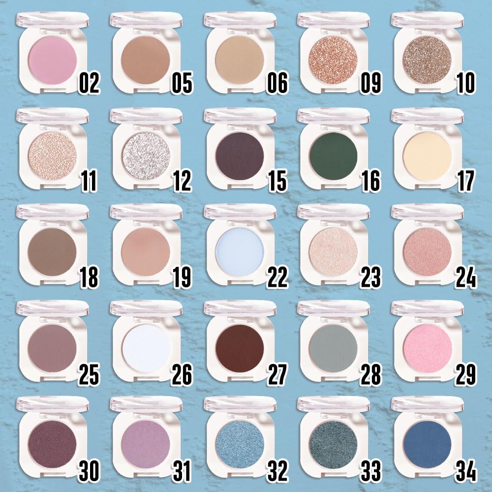 Single Matte Eye Shadow Palette Makeup, Sky Blue Eyeshadow for Women Halloween Birthday Party Wear, Monochrome Eye Shadow Makeup, Pigmented Waterproof Sombras Para Ojos, 32-Velvo Beauty