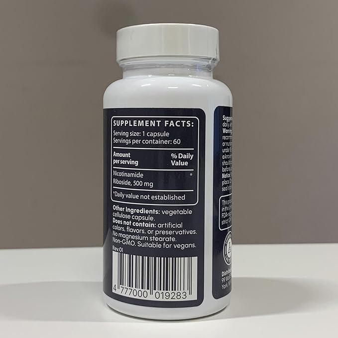 Nicotinamide Riboside (NR) 500mg – NR Supplement for Cellular Health, Anti-Aging, Energy & Metabolism Support – 2-Month Supply (60 Capsules)-Velvo Beauty