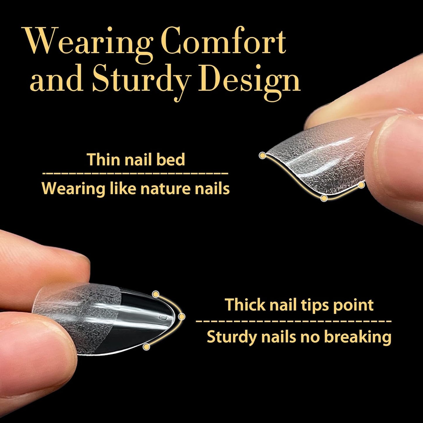 UNA GELLA Almond Gel Nail Tips 600 Pcs Pre-filed Almond Nails Full Cover Press On Nails 12 Sizes Half Matte Clear Fake Soft Gel Nail Tips for Extension Home DIY Salon with Box-Velvo Beauty