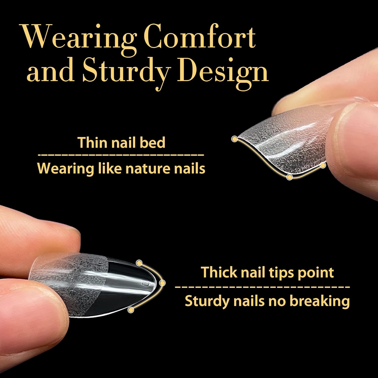 UNA GELLA Almond Gel Nail Tips 600 Pcs Pre-filed Almond Nails Full Cover Press On Nails 12 Sizes Half Matte Clear Fake Soft Gel Nail Tips for Extension Home DIY Salon with Box-Velvo Beauty