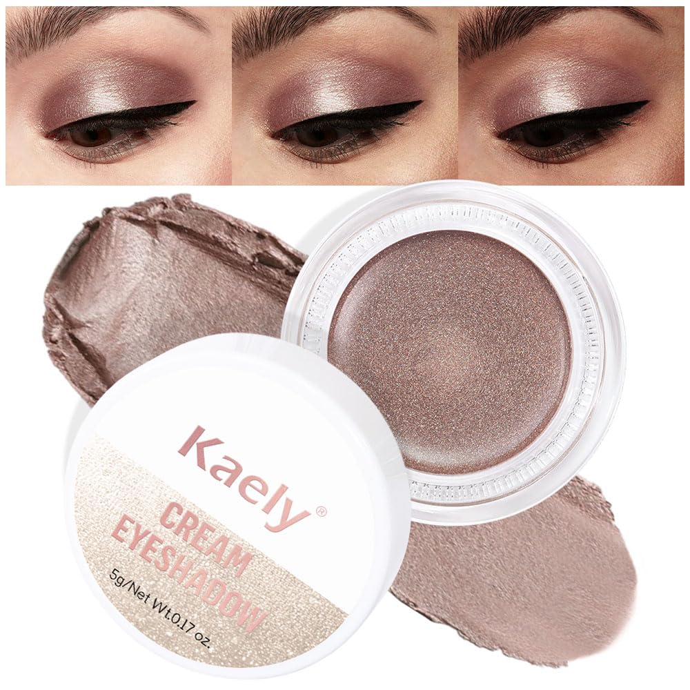 Kaely Single Cream Eyeshadow Pot, Caramel Metallic Eye Shadow for Older Women High Pigmented Waterproof, Natural Eyeshadow Palette Makeup Brightener, sombras en crema para ojos, Blendable, 710-Velvo Beauty