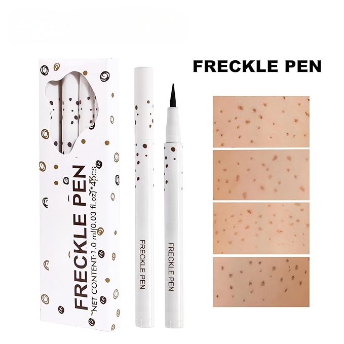 Freckle Pen 4 Colors Natural Freckle Pen Fake Freckle Pen Waterproof Long Lasting Soft Spots Natural Relaxing Sun Makeup (4PC)-Velvo Beauty