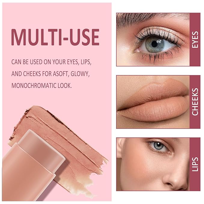 Cream Blush Makeup,Buildable Blush Stick for Cheeks,Matte Finish,Long Wear,Easy Application,Lightweight Multi Stick-Velvo Beauty