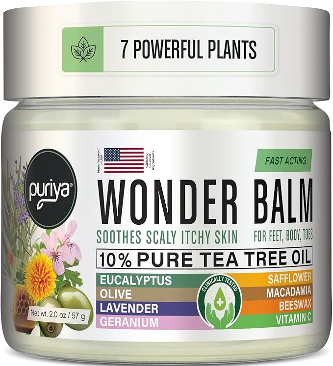 Tea Tree Oil Balm, Extra Strength, Pair Well with Jock Itch Cream, Spray, Athletes Foot, Ringworm Cream for Human, Rash Cream, Fast Acting for Dry, Itchy Skin, Plant Powered Wonder Balm-Velvo Beauty