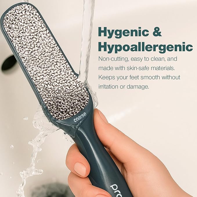 Probelle Double Sided Multidirectional Nickel Foot File Callus Remover - Immediately Reduces calluses and Corns to Powder for Instant Results, Safe Tool (Dark Grey)-Velvo Beauty