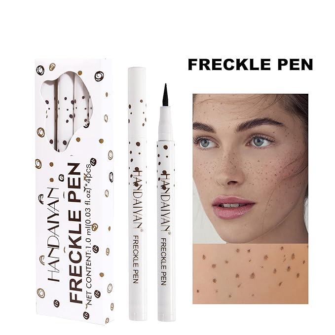 AKARY 4 Colors Freckle Pen Professional Lifelike Face Concealer Point Out Natural Waterproof Longlasting Soft Artificial Freckles Fine Makeup Freckle Pen Life Face Decoration (01+02+03+04)-Velvo Beauty