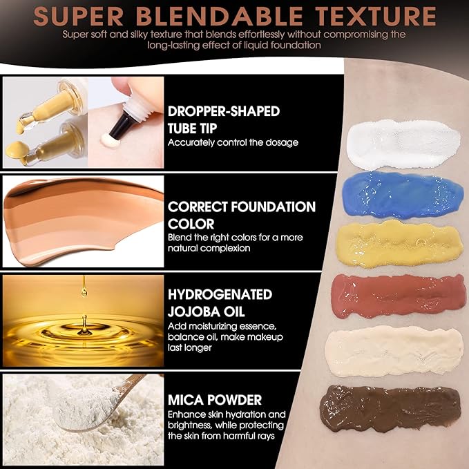 Yellow Foundation Mixing Pigment for Adjusting Shade and Color Corrector, Blends Easily With Foundation, Yellow Color Corrector for Adjusting Foundation from Pink to Yellow (03# Yellow)-Velvo Beauty