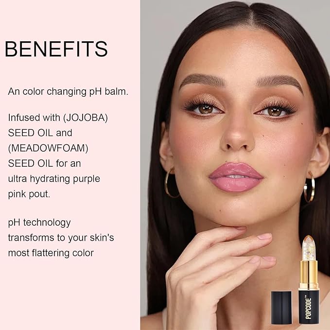 pH Lip Balm, Transparent Clear Color Changing Lipstick and Tinted Lip Balm Chapstick, Vegan & Cruelty Free Lip Tint, Hydrate & Nourish with JOJOBA and MEADOWFOAM SEED OIL, #002 Sapphire-Velvo Beauty