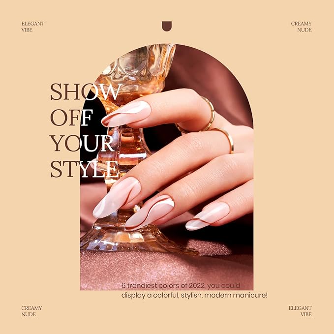 beetles Brown Gel Nail Polish Set Nude Gel Polish Nail Set 6 Colors Sandstorm Collection Peach Brown Natural Manicure Kit Soak Off Uv Led Lamp Needed for Women Gift Diy Home-Velvo Beauty