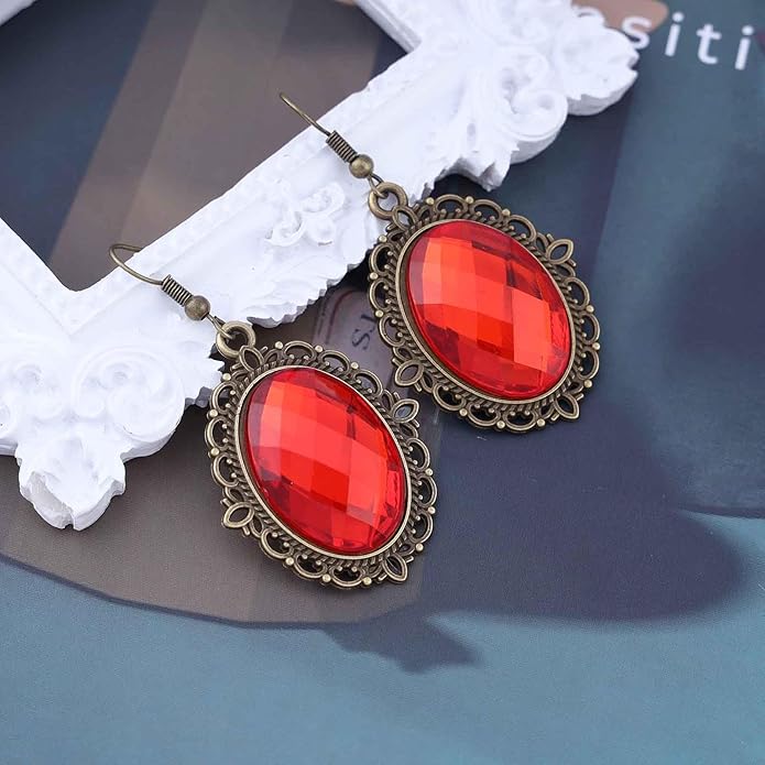 Vintage Black Crystal Drop Earrings Oval Onyx Dangle Earrings Large Onyx Stud Earrings Black Gem Hook Earrings Jewelry for Women and Girls-Velvo Beauty