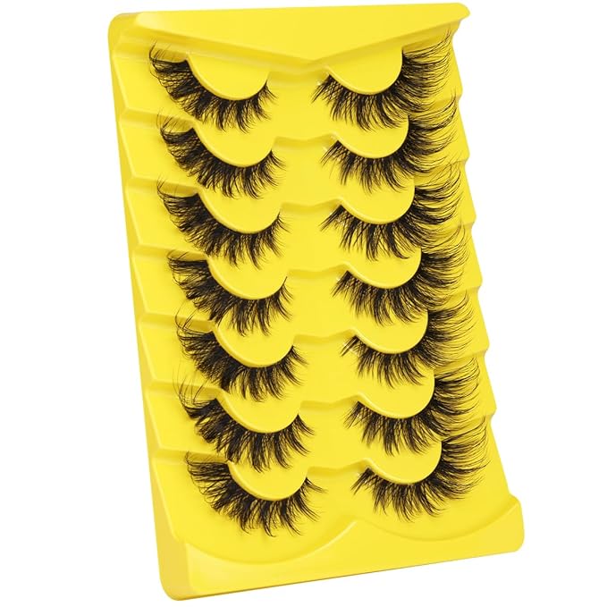 Fox Eye Lashes Wispy False Eyelashes Natural Look Clear Band Lashes 20mm 3D Mink Lash Cat Eye Spiky Strip Eyelashes Pack by Kiromiro-Velvo Beauty