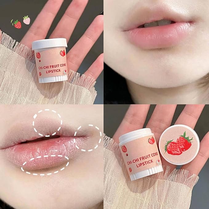 Lip Balm Cute, 3pcs Cute Ice Cream Shape Moisturizing Fragrance Wrinkle Removal Lip Care Cream for Chapped Lips Daily Use-Velvo Beauty