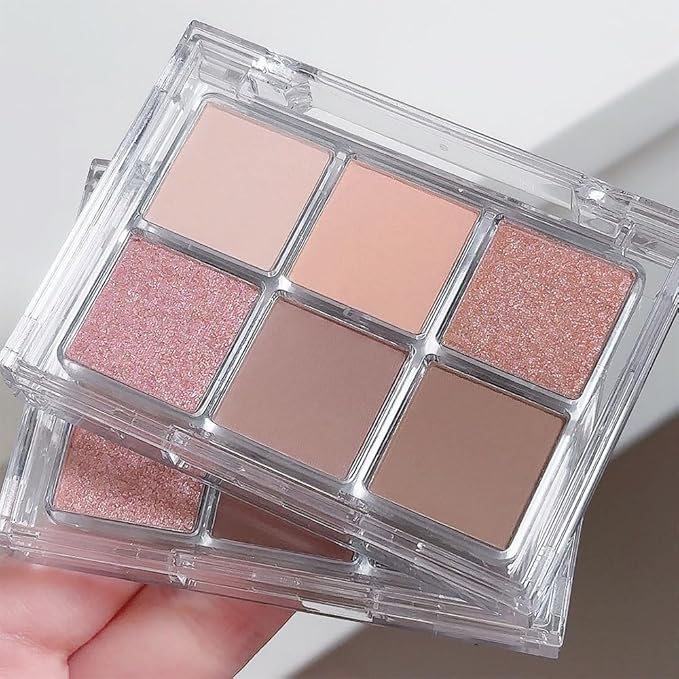 6 Colors Nude Champagne Gold Matte Shimmer Eyeshadow Palette for Eye Makeup,High Pigmented Brown Eye Shadow Primers Powder Palet de sombras de ojos-Velvo Beauty