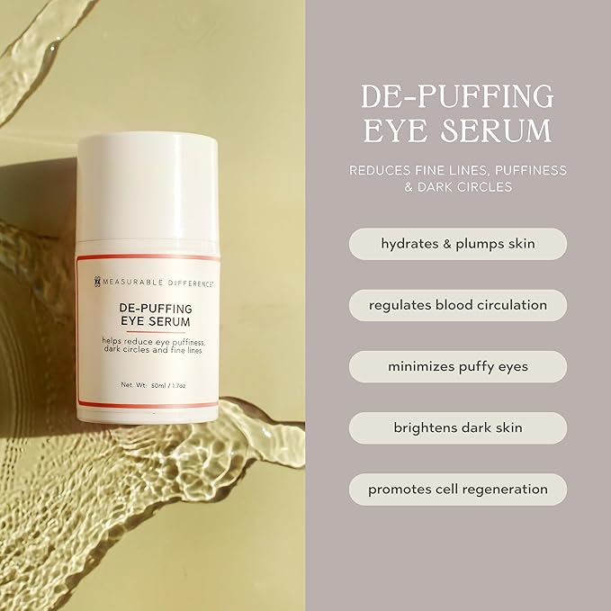 Measurable Difference De-puffing Eye Serum - Hydrating & Illuminating Treatment for Dark Circles, Puffiness, and Wrinkles-Velvo Beauty