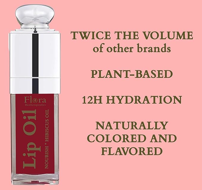 FLORA HIBISCUS LIP OIL | ORGANIC, PLANT-BASED | NOURISH | 10 ML | MADE IN CANADA-Velvo Beauty
