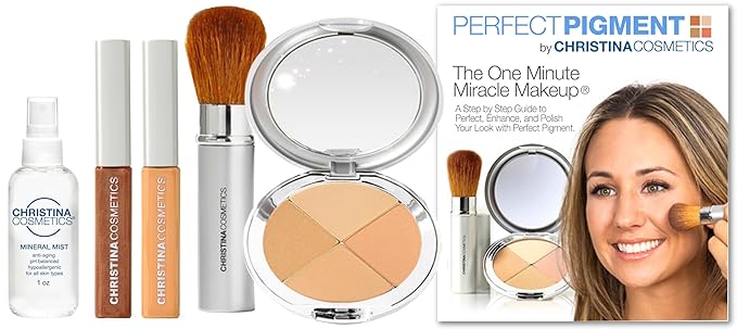 Christina Cosmetics Perfect Pigment 2: The 1 Minute Miracle Makeup! Full size 5 pc Kit - For Olive to Tan complexions-Velvo Beauty