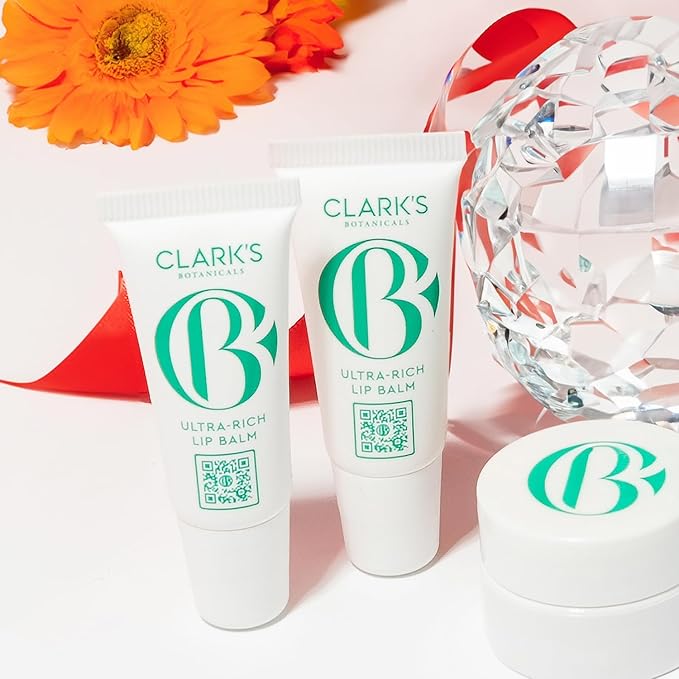 Clark's Botanicals Mini Ultra Rich Lip Balm: Travel Size Plumping Moisturizer with Collagen and Shea, Mango & Avocado Butter + Vitamin E, Stimulating Organic Lip Treatment | 0.13 fl oz (Pack of 2)-Velvo Beauty