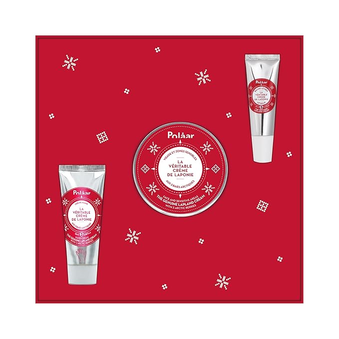 Polåar - The Genuine Lapland Cream with 3 Arctic Berries Gift Set - Hand Cream + Face Cream + Lip Balm - 3 Natural Moisturizing Skin Care - Vegan, Cruelty Free, Made in France-Velvo Beauty
