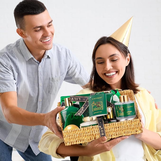 Mothers Day Relaxation Gift Basket - 15-Piece Premium Eucalyptus Bath Gift Set for Women & Men - Spa Kit with Shower Gel Ideal for Birthday, Christmas, Father’s Day, Perfect for Holidays & Self Care-Velvo Beauty