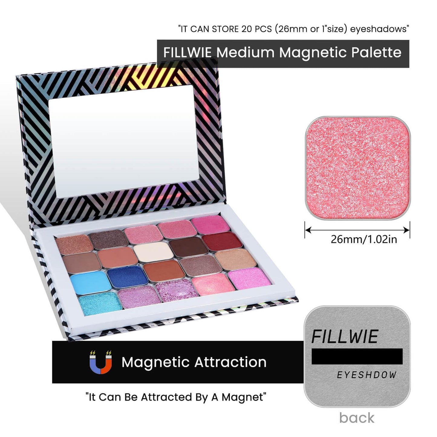 Chameleon Single Eyeshadow – Soft Gold-Pink, Pressed Powder,Square Pan, Fits Magnetic Palettes, High Pigment, Smudge-Proof, Smooth Blend, All-Day Wear (Sunpetal)-Velvo Beauty