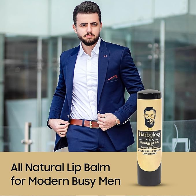 Men's Moisturizing Lip Balm for Chapped Lips with Organic Moroccan Argan Oil, Lightweight Formula Leaves Zero Residue, 0.17oz (Pack of 1)-Velvo Beauty