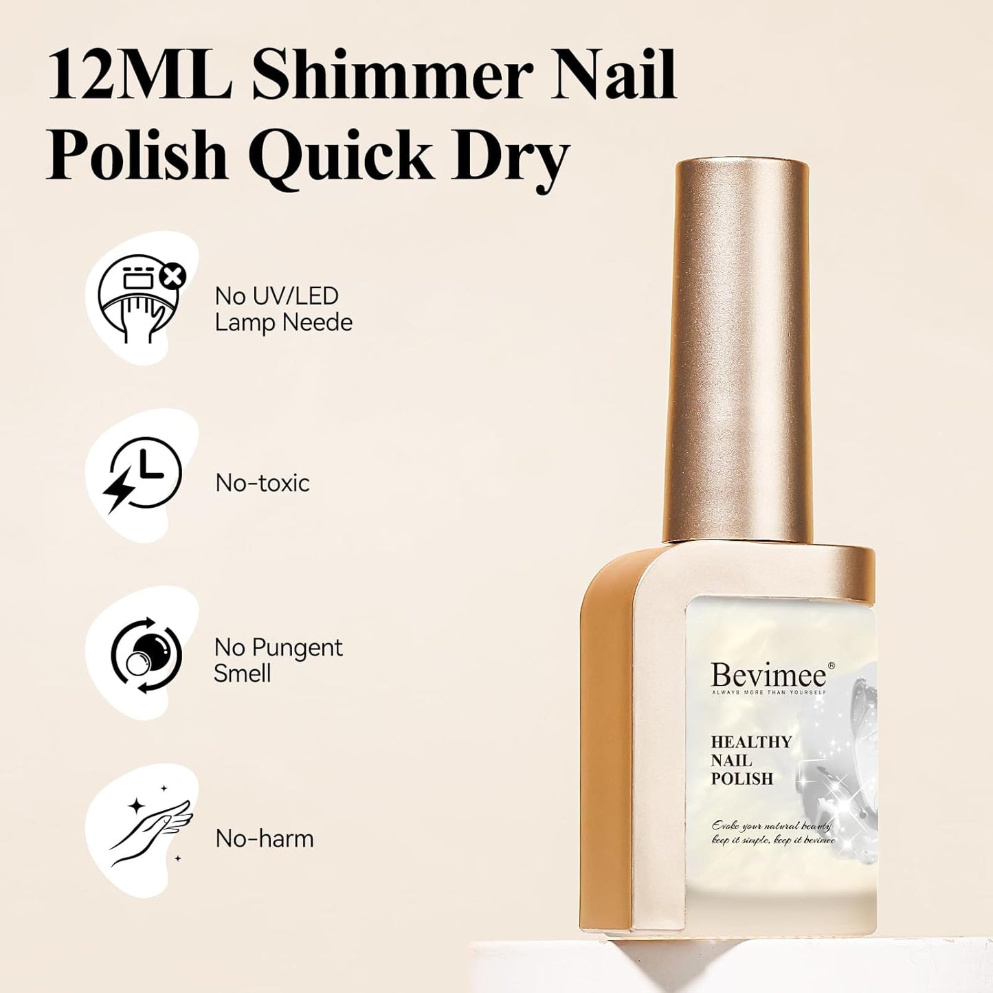 Nail Polish Quick Dry, Mermaid Shimmer Nail Lacquer Pearl White, Blue Aurora Effect, Air Dry Fast Fingernail And Toenail Polish Nail Pigment Natural Color Nail Concealer Polish, 12ML-Velvo Beauty