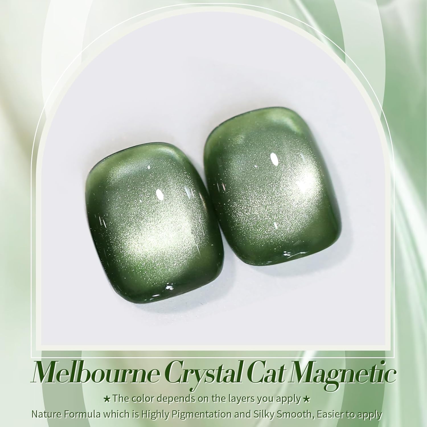 BORN PRETTY Cat Magnetic Eye Gel Nail Polish,Dark Emerald Jelly Glass Magnetic Gel Polish,Green Glitter Soak Off Nail Art Salon Manicure Home Gift 15ml-Velvo Beauty