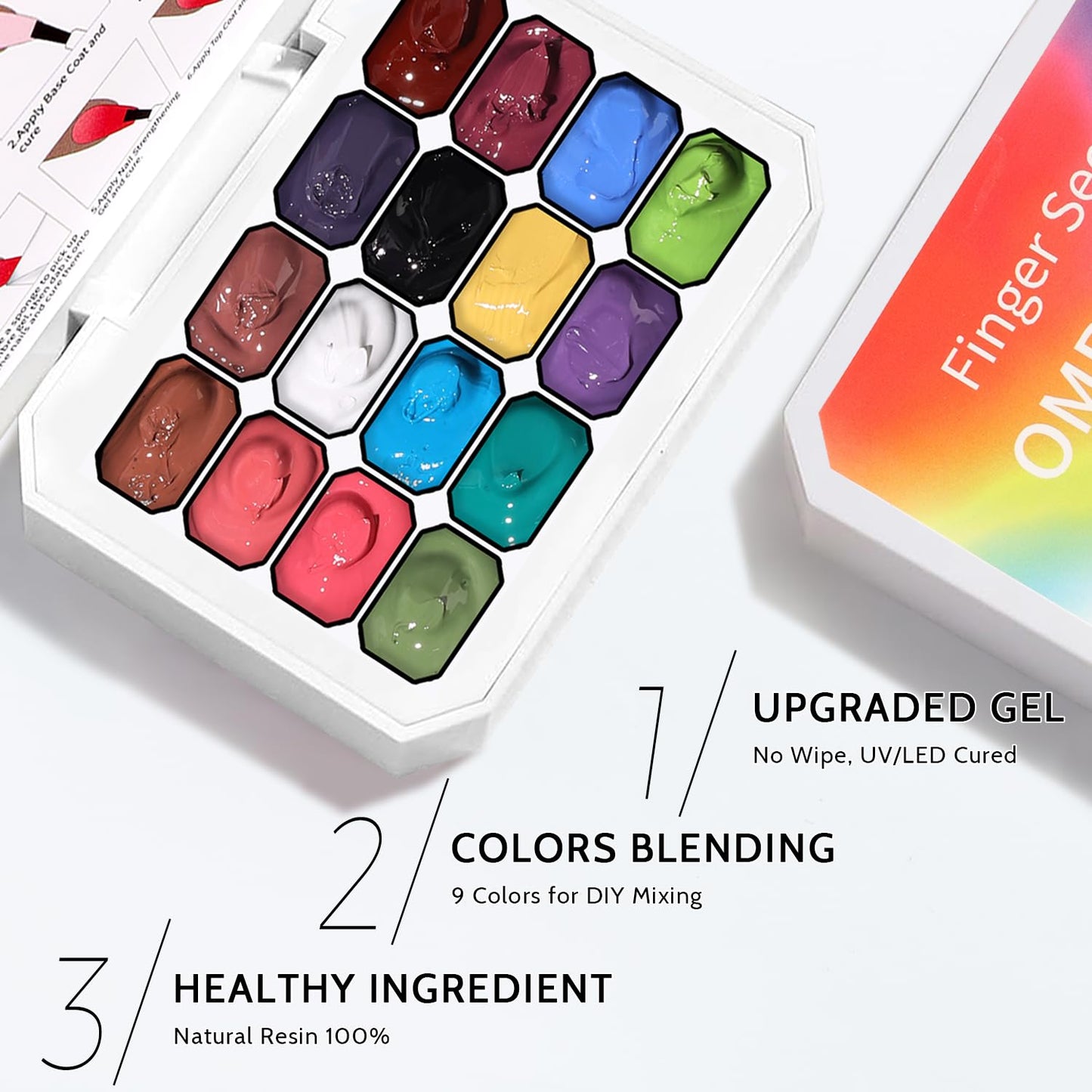 Sponge Pat Paint Nail Gel, Ombre Nails Gradient Gel Nail Blush Blooming Aura Nails Drawing Stripper Floral Painting DIY Nail Art, No Wipe, UV/LED Curing (16 Colors B)-Velvo Beauty