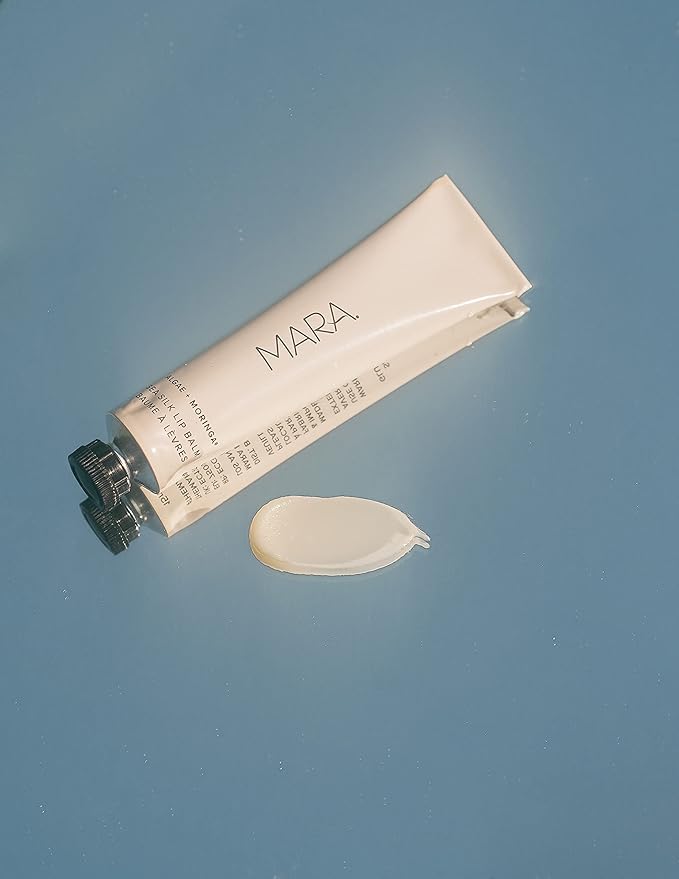 MARA - Natural Sea Silk Lip Balm With Algae + Moringa | Non-Toxic, Plant-Based Skin Care, Hypoallergenic | Moisturize, Plump + Soothe Dry, Chapped Lips (Clear, 0.5 oz | 15 ml)-Velvo Beauty