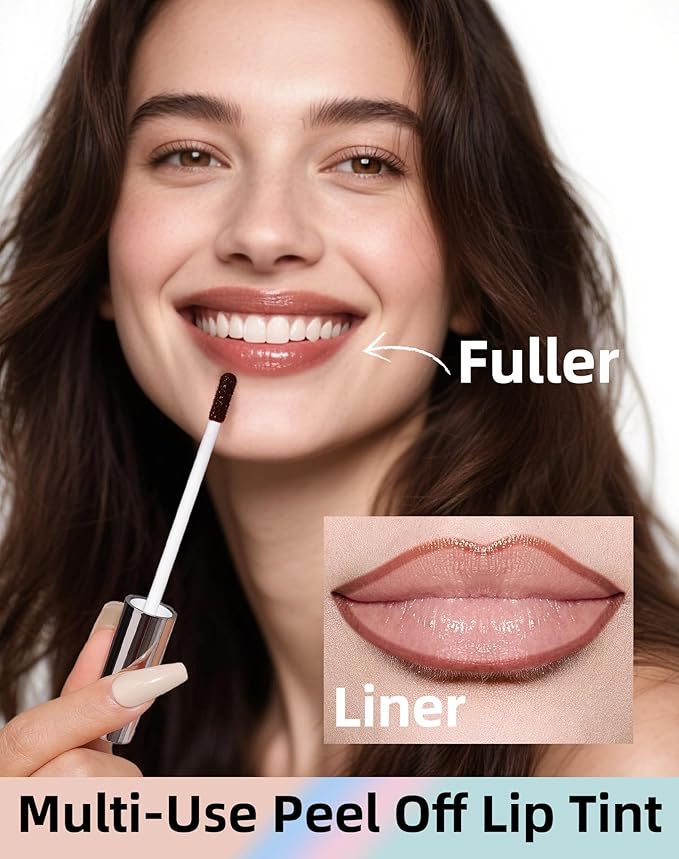 KIMUSE Lip Stain Peel Off, Peel Off Lip Liner Stain with Tweezer, Long Lasting, Waterproof, Transfer Proof Lipstains Color, Smudge-Free, Easy Removal, Matte Finish-Velvo Beauty