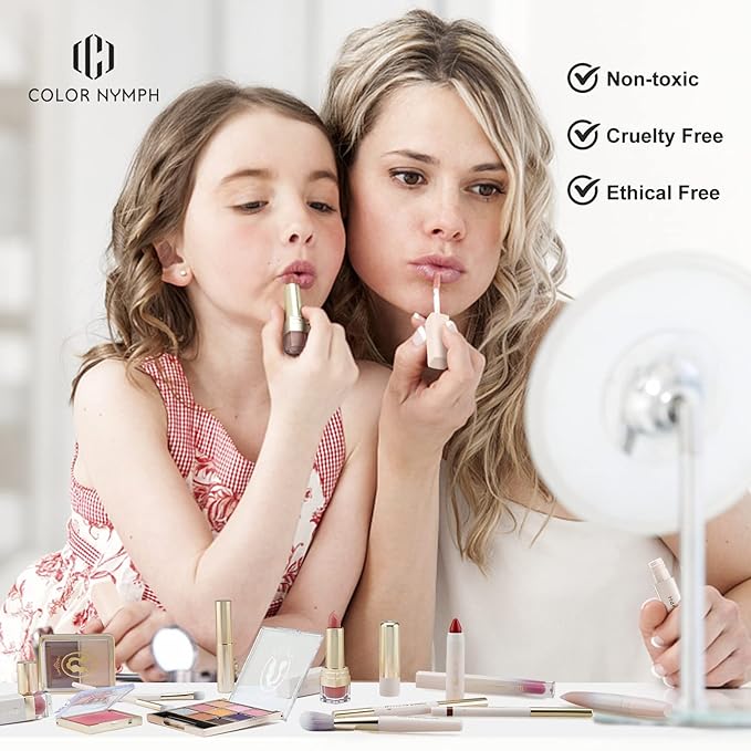 Color Nymph Beginner Makeup Set for Teens, Full Kit Girls Makeup Kits with Exquisite Purple Box Teen Girls Makeup Kit Non-Toxic Includes Eyeshadow Palettes Mascara Lipstick Makeup Set Brushes Kit etc-Velvo Beauty
