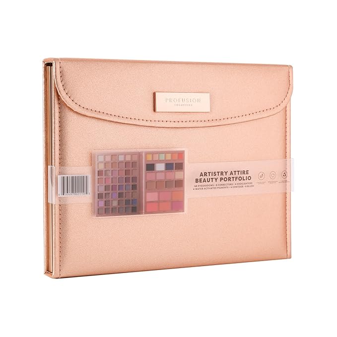 Profusion Cosmetics Artistry Attire 72pc Beauty Portfolio and complete Beauty Arsenal with Eyeshadows, Highlighters, and More in One, Versatile Beauty Essential with an All in One Makeup Kit-Velvo Beauty