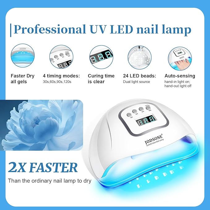 JODSONE Same Color Same Bottle 32 Colors Gel Nail Polish with U V Light Soak Off Glitter Base Top Matte Coat Manicure Salon Home DIY-Velvo Beauty