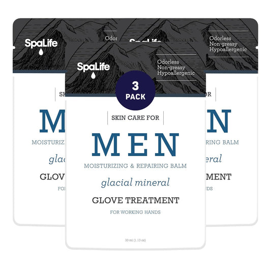 Spa Life Men's Glacial Mineral Moisturizing and Repairing Balm for The Working Hand (Hand Gloves 3 Pack)-Velvo Beauty