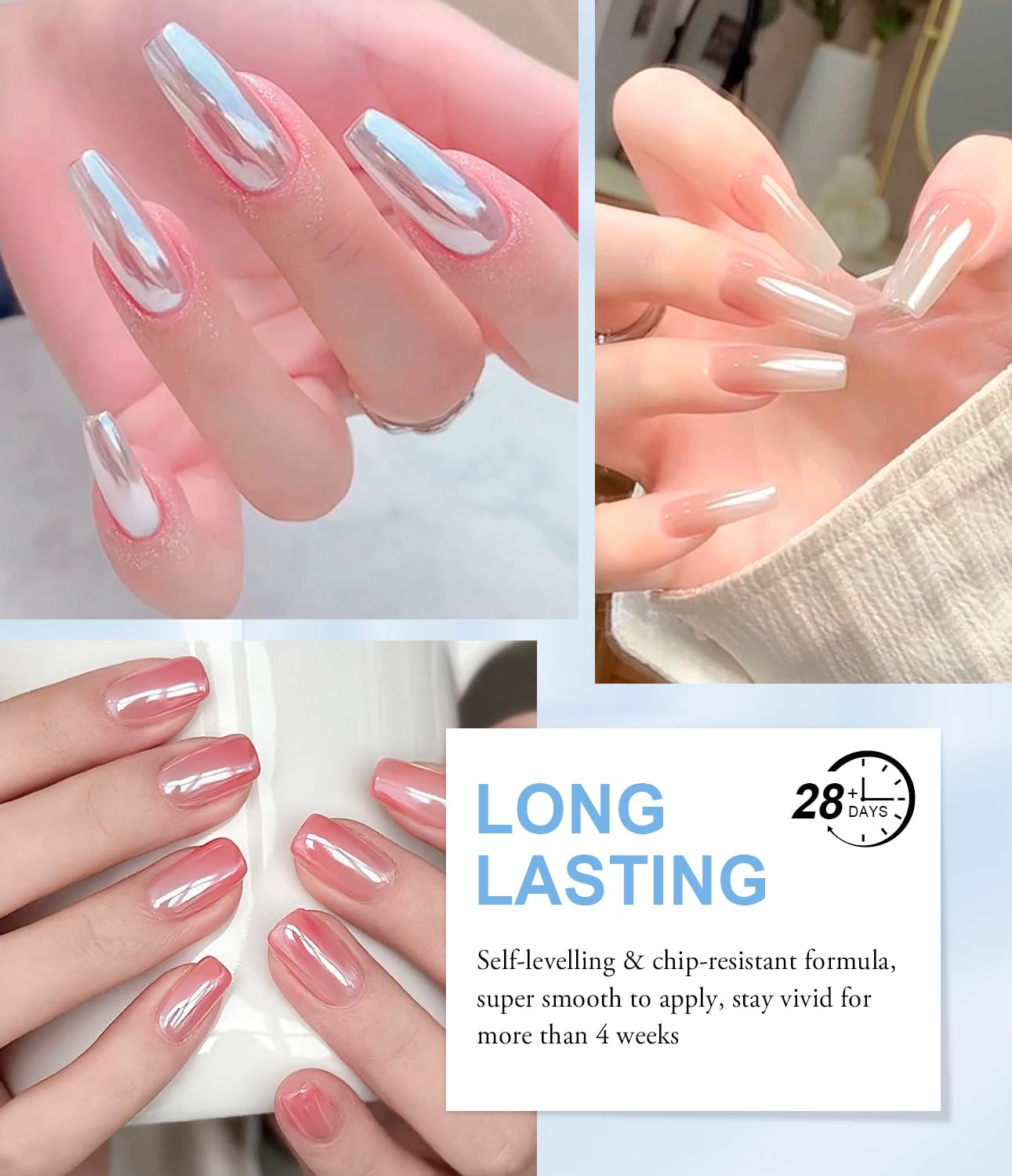 Moonlight White Chrome Nail Powder BISHENGYF - 1g Super Glossy Pearl Effect Chrome Nail Powder for Gel Nails Metallic Mermaid Pearl Nail Powde r for Nai l Art Decoration-Velvo Beauty