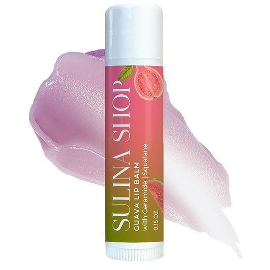 Guava Lip Balm Hydrating for Dry Lips - Natural Lip Moisturizer with Ceramide, Squalane & Castor Oil, Protects Lip Barrier, Lip Care for Chapped Lips, Lip Repair - 0.15 Fl oz-Velvo Beauty