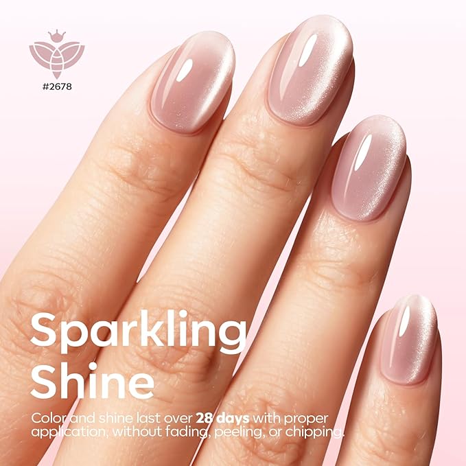 modelones Cat Eye Gel Nail Polish, 6 Colors Nude Gel Polish Pink Glitter Brown with Magnet Sparkle Galaxy Series Nail Polish Kit Soak Off Led Nail Art Manicure Salon DIY Gifts-Velvo Beauty