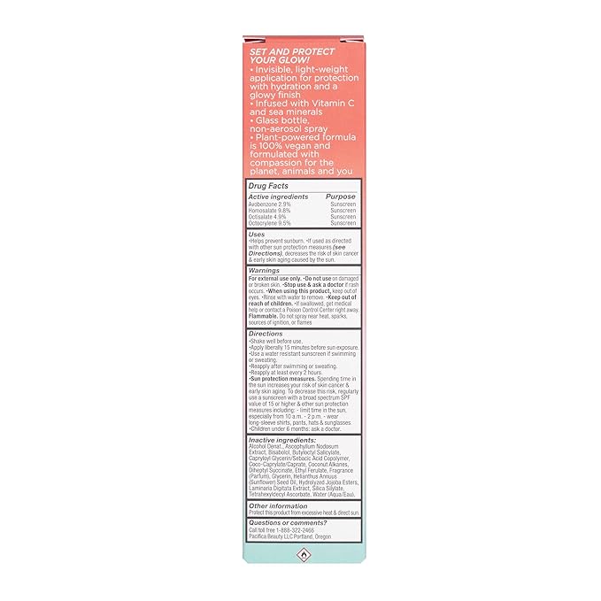 Pacifica Beauty Glow Baby Brightening Setting Mist & Glowy Vitamin C Skin Solve Set, Skincare, Suncare, SPF 45, UVA/UVB, Blue Light Protection, Primer, Vegan, 1.7 fl oz and 1 fl oz (Set of 2)-Velvo Beauty