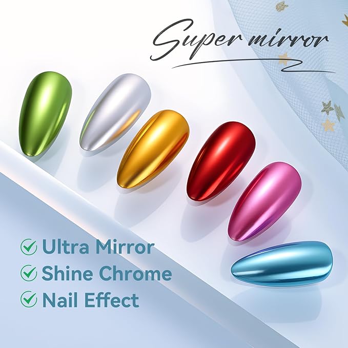 Makartt Gel Top Coat for Chrome Nail Powder - 2 Pcs 15ml Clear No Wipe High Gloss Top Coat Gel Nail Polish Mirror Shine Long Lasting Easy Application, Soak off UV Lamp, DIY Home Salon Art Design-Velvo Beauty