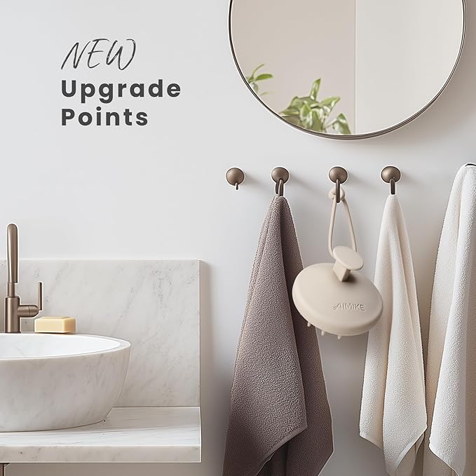 AIMIKE Scalp Massager Shampoo Brush, Soft Silicone Scalp Scrubber, Scalp Brush/Exfoliator for Washing Hair Dandruff, Scalp Massager Hair Growth Stimulator, Wet Dry Scalp Hair Scrubber - Oatmeal-Velvo Beauty