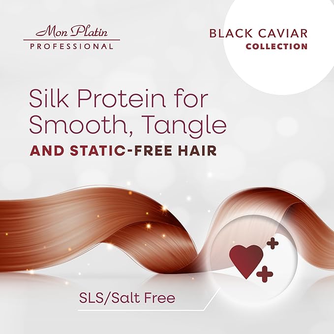 Mon Platin Professional Hair Mask, 500ML - Deep Conditioning for Dry, Colored, Damaged Hair with Black Caviar & Natural Silk Protein, SLS/Salt Free-Velvo Beauty