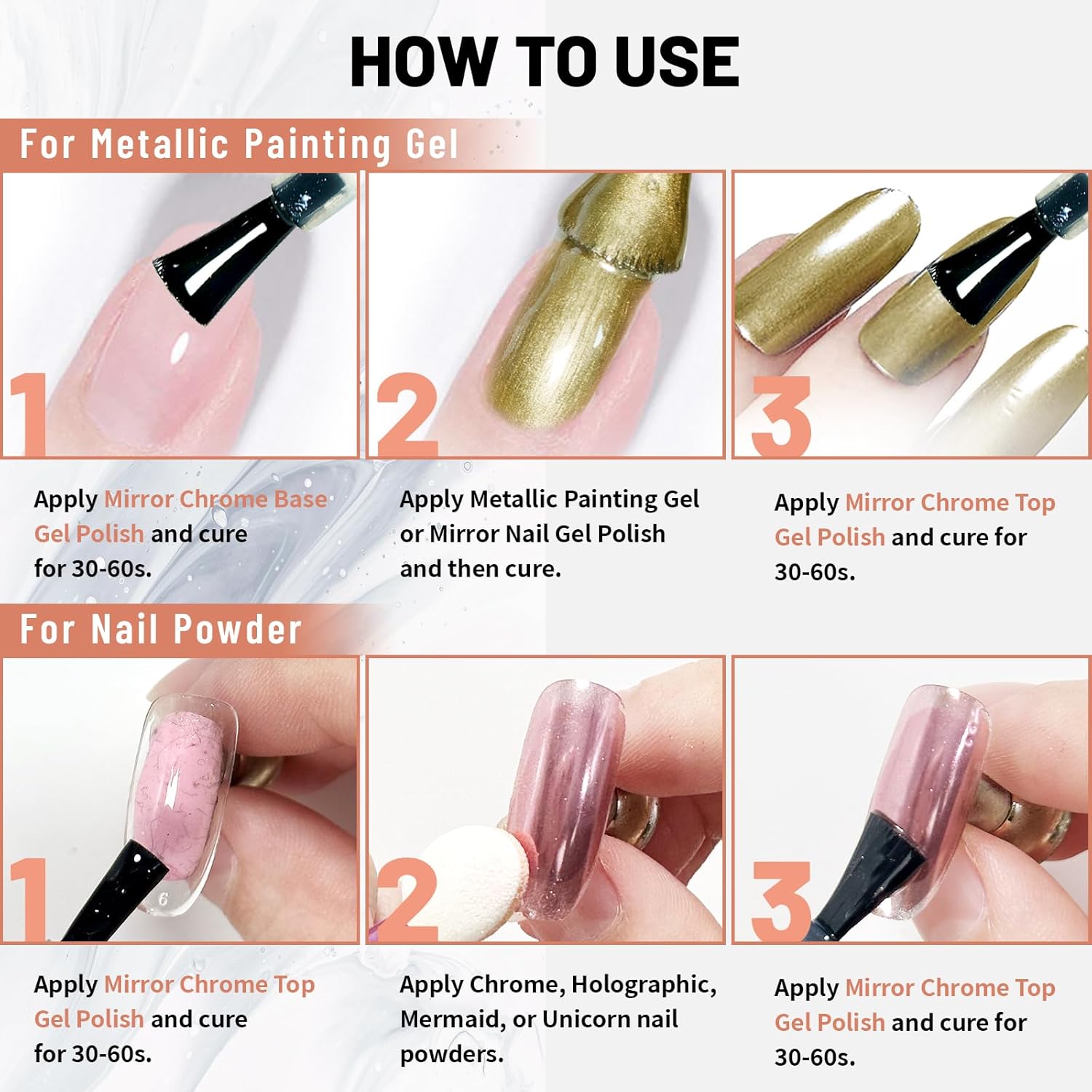 15ml Base Coat for Metallic Painting Gel, No Wipe Base Polish for Chrome Nail Powder, Mirror Nail Gel, Easy to Make Mirror Effect-Velvo Beauty