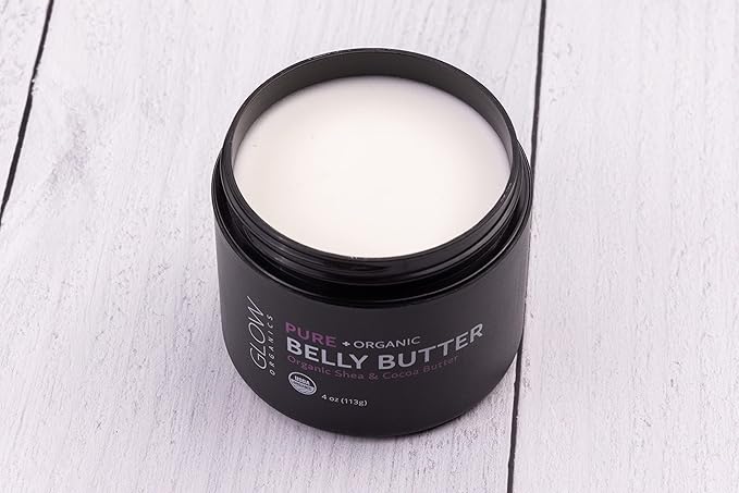Belly Butter for Pregnancy, 100% Organic Stretch Mark Cream, Maternity Skincare for Itchy Skin & Scars, Safe Daily Ritual for Moms, 3.8oz-Velvo Beauty