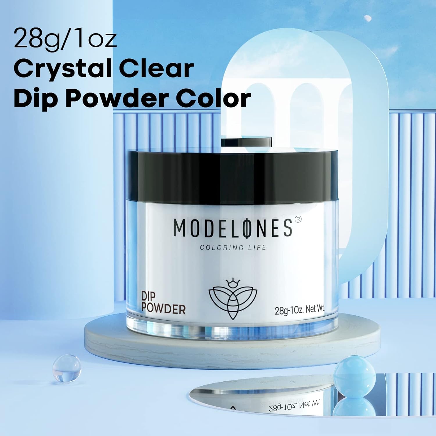 Modelones Dip Powder Clear Color - Long-Lasting Nail Dipping Powder Kit - DIY French Nail Art at Home - No Lamp Required-Velvo Beauty