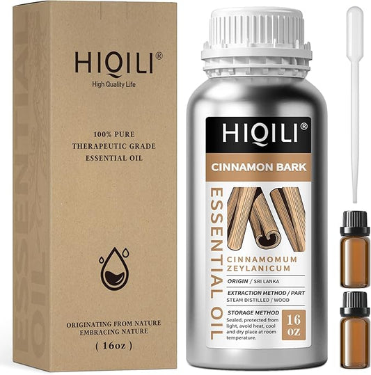 HIQILI Cinnamon Essential Oil for Candle, Spary & Diffuser - 100% Pure Natural - Indoor and Outdoor-Velvo Beauty
