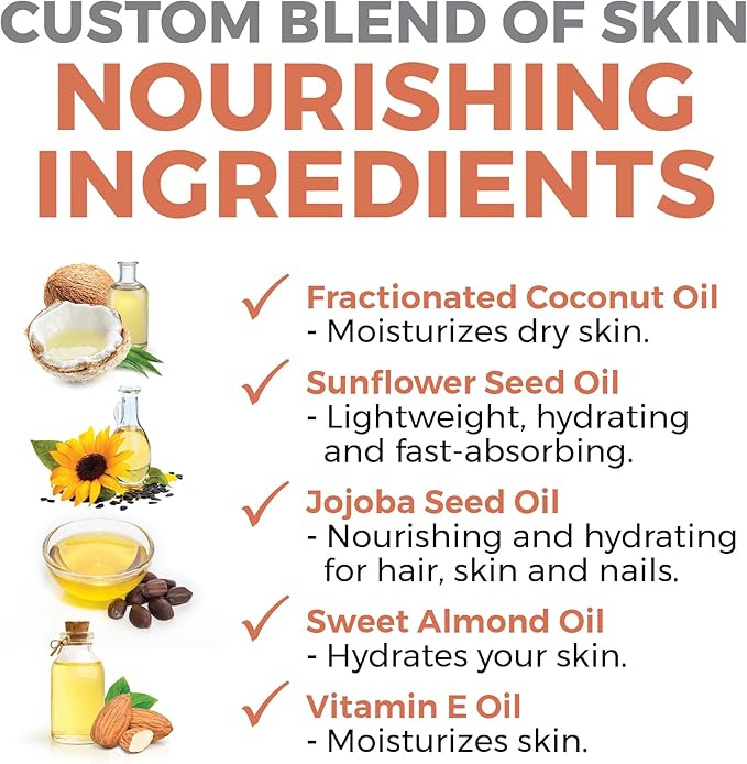 Viva Naturals Organic Massage Oil Unscented (8 fl. oz.) - Non-Greasy Body Oil with Mess-Free Pump, Moisturizing Massage Oils for Massage Therapy, Non-GMO and Certified Organic, 237 mL-Velvo Beauty