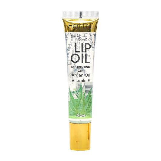 HerMINE Nourishing Lip Oil with Argan Oil & Vitamin E Clear Long Lasting Hydrating Lip Moisturizing Gel 15g / 0.52oz (Aloe)-Velvo Beauty